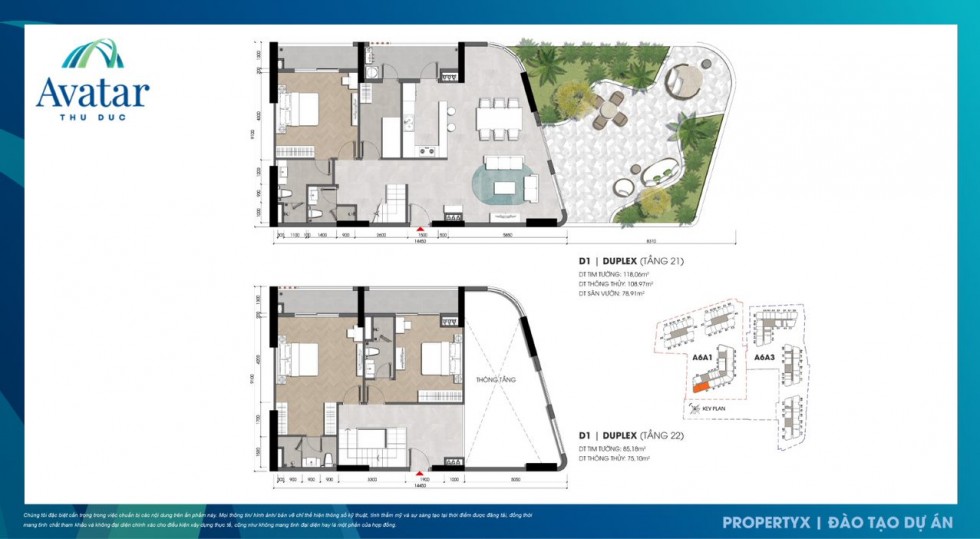 Mẫu thiết kế căn Duplex Avatar Thủ Đức