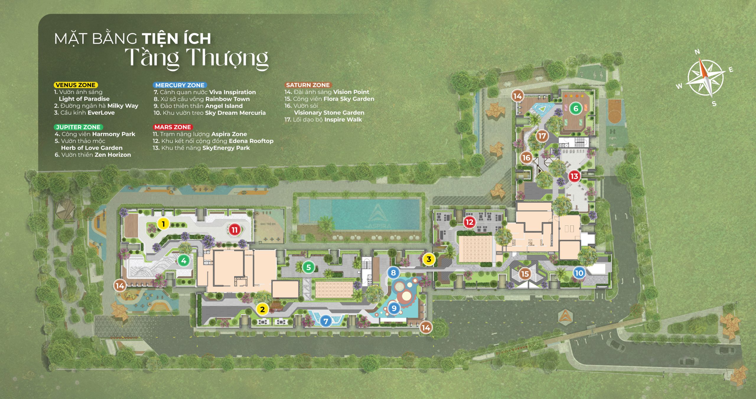 Hệ thống tiện ích tại tầng thượng The Aspira