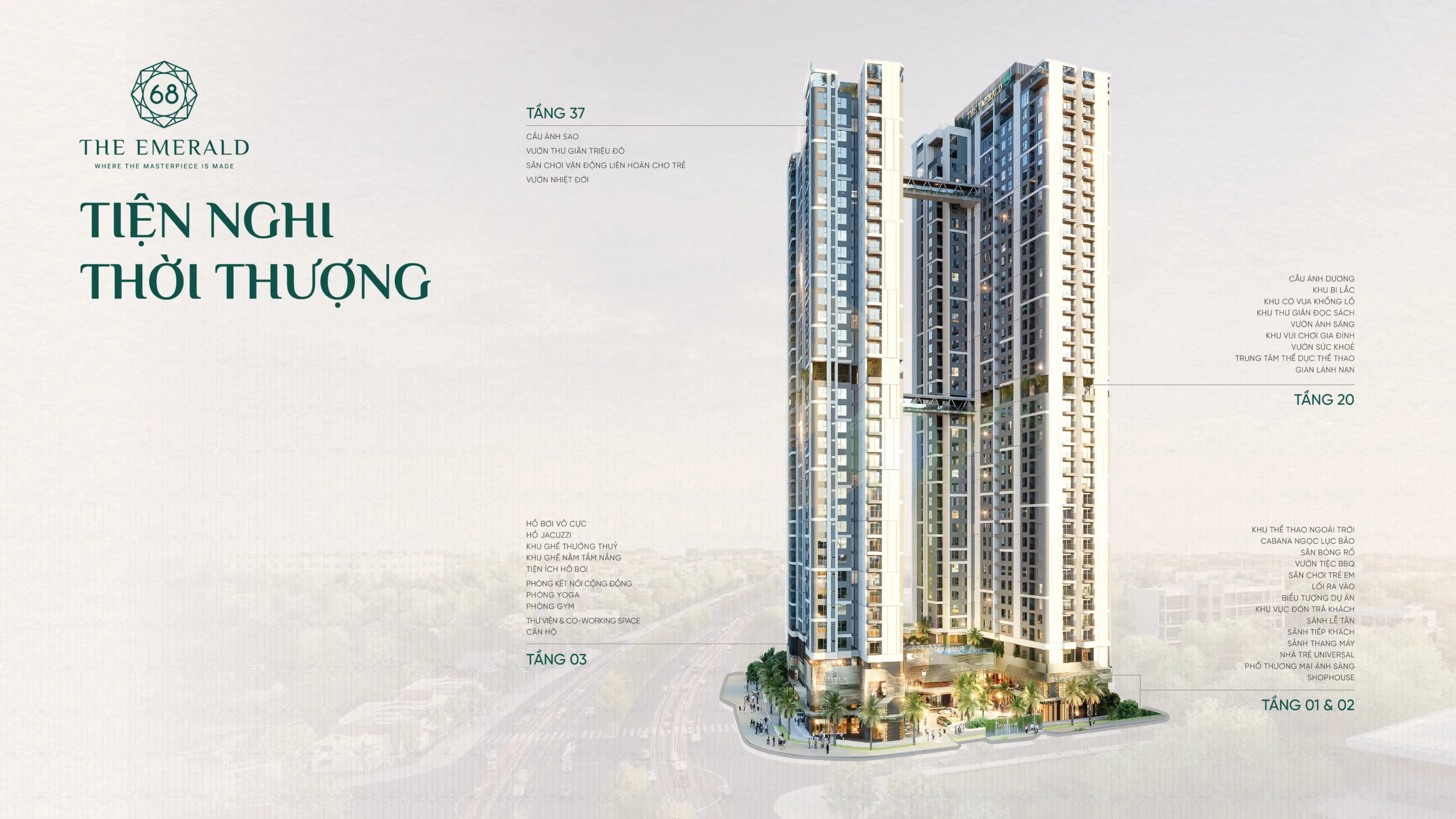 hệ thống tiện ích tại the emerald 68